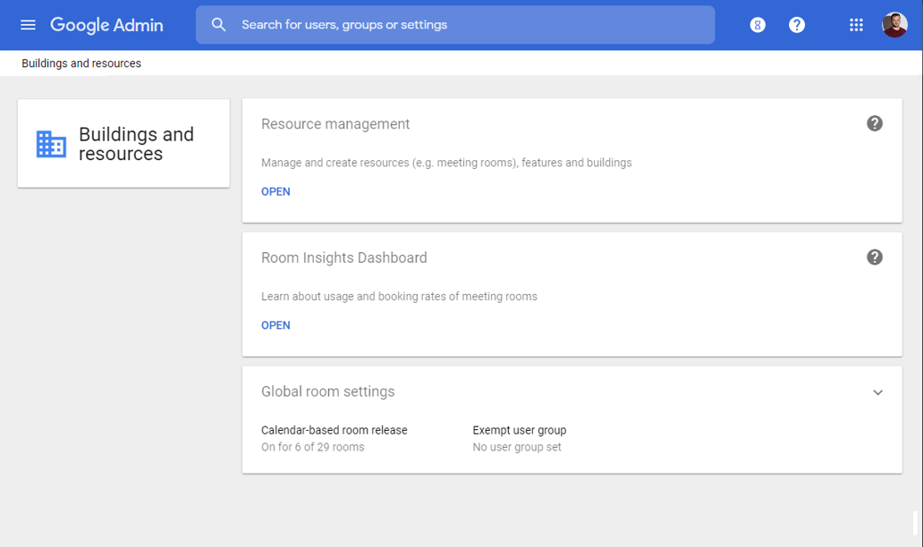 How do I set up room resource calendars in Google Workspace?